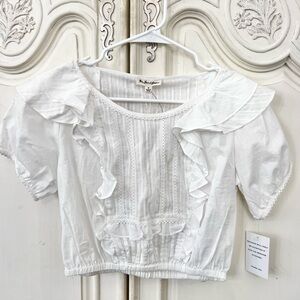 For Love & Lemons white ruffle blouse top Med